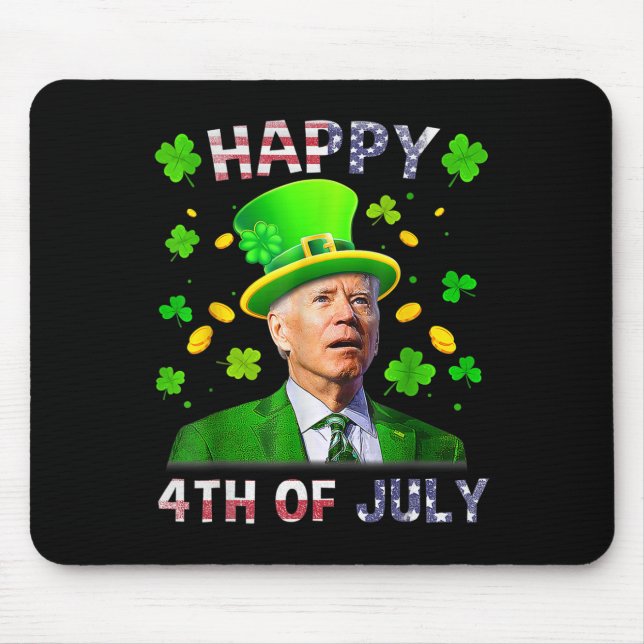 Funny Joe Biden Cute St Patricks Day Bowling Mens  Mouse Pad (Front)