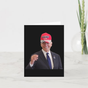 Funny Joe Biden Dons Trump 2024 Cap  Card