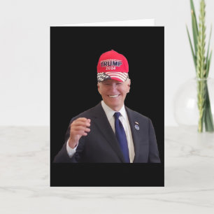 Funny Joe Biden Dons Trump 2024 Cap Card