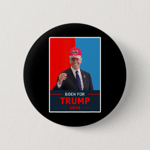 Funny Joe Biden For Trump 2024 Election Wear A Tru 2 Inch Round Button