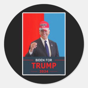 Funny Joe Biden For Trump 2024 Election Wear A Tru Classic Round Sticker