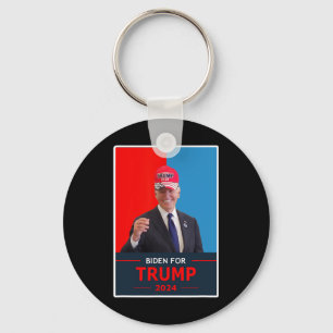 Funny Joe Biden For Trump 2024 Election Wear A Tru Keychain
