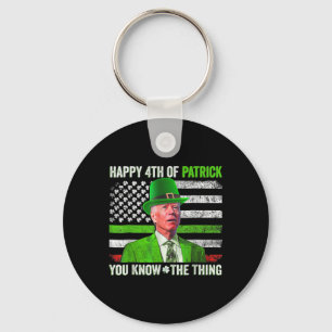 Funny Joe Biden Happy 4th Of July Confused St Patr Keychain