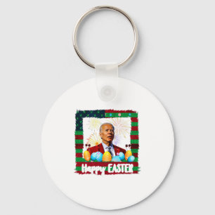 Funny Joe Biden Happy Easter Confused 4th Of July Keychain