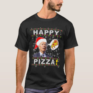 Funny Joe Biden Happy Pizza Ugly Christmas Sweater
