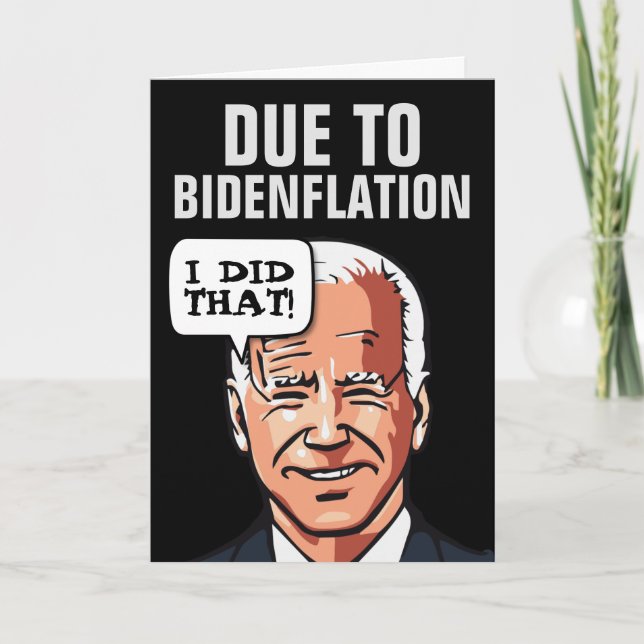 FUNNY JOE BIDEN INFLATION CARTE DE RECONNAISSANCE  (Devant)