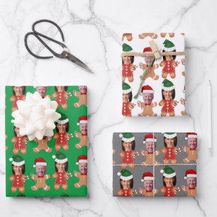 Funny Joe Biden Kamala Harris Face Gingerbread Wrapping Paper Sheet
