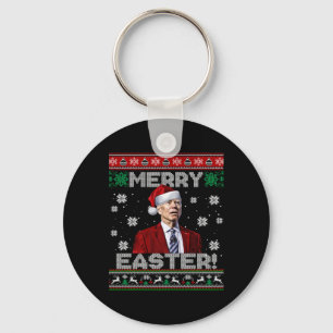Funny Joe Biden Merry Easter Ugly Christmas Sweate Keychain