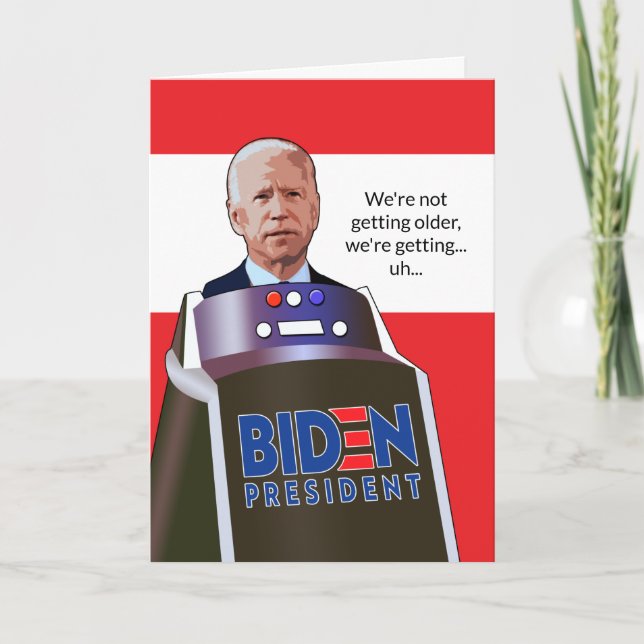 Funny Joe Biden Over The Hill President Birthday Card (Front)