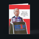 Funny Joe Biden Over The Hill President Birthday Card<br><div class="desc">Send a topical and funny birthday card to riff on the 2020 USA presidential election, and let loose with some political humour to lighten up the year. Sleepy Joe Biden is depicted here as Captain Pike, communicating through his robot computer wheelchair thingy to remind your friends and family we're not...</div>