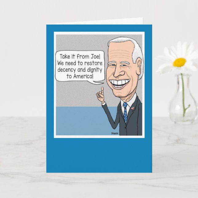 Funny Joe Biden Wants Return to Decency Birthday Card (Small Plant)