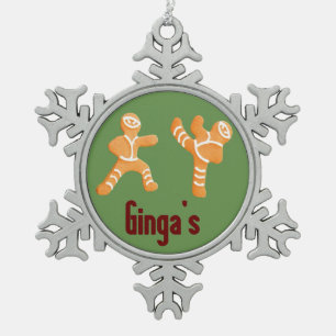 Funny Joke Christmas Gingerbread Ninja Ornament