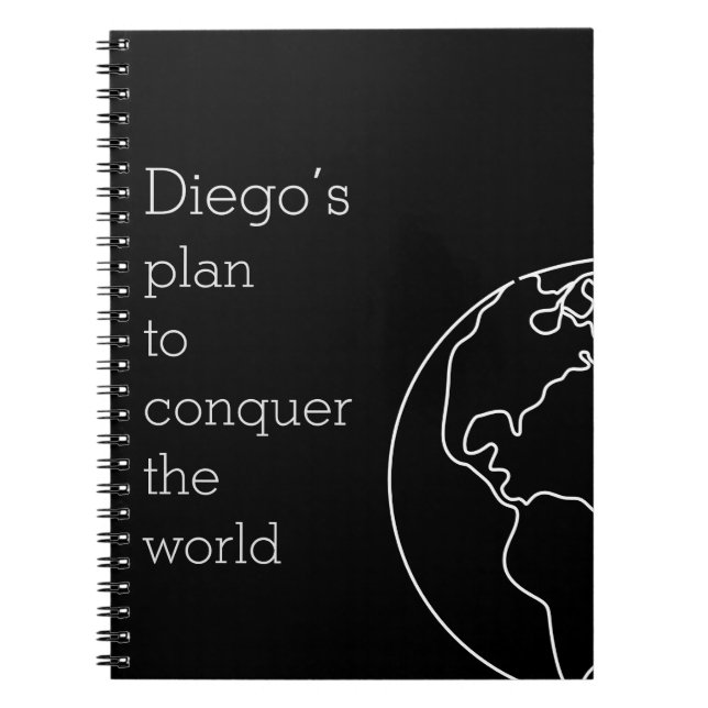 Funny Joke Cute Black Spiral Notebook For Boys  (Front)