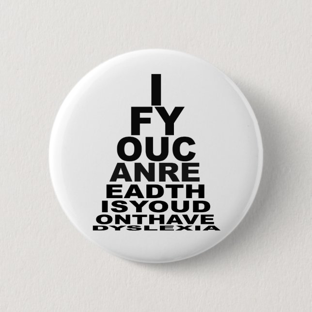 Funny joke eyechart 2 inch round button (Front)