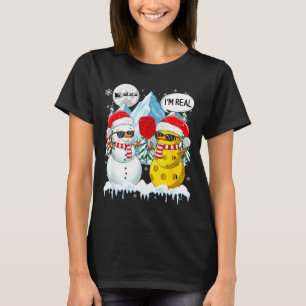 Funny joke pickleballequipment cosplay snowman xma T-Shirt