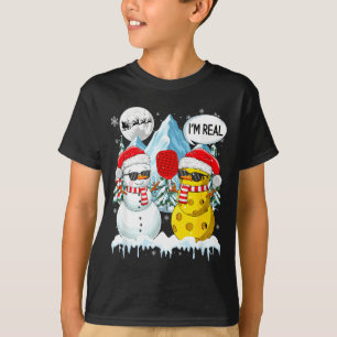 Funny joke pickleballequipment cosplay snowman xma T-Shirt
