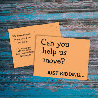 Funny Joke Plea for Help Moving Announcement 