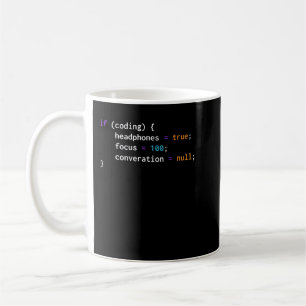 Funny Joke Programming If Coding Headphones Focus Coffee Mug