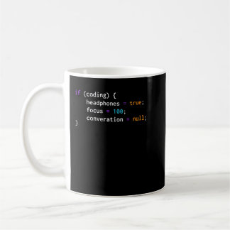 Funny Joke Programming If Coding Headphones Focus Coffee Mug