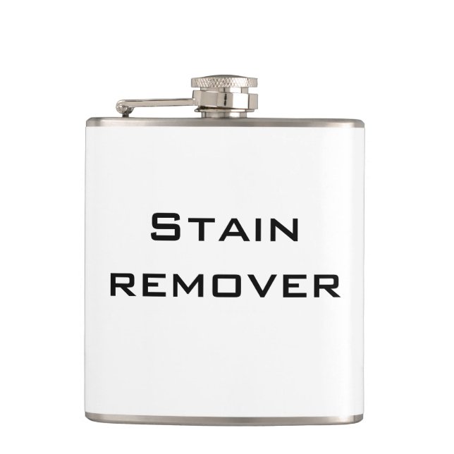 Funny joke " stain remover" hip flask (Front)