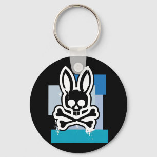 Funny Jolly Roger Bunny Skull Crossbones Easter Da Keychain