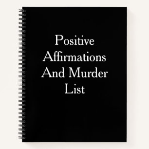 Funny Journal Notebook/Positive Affirmations & Mur