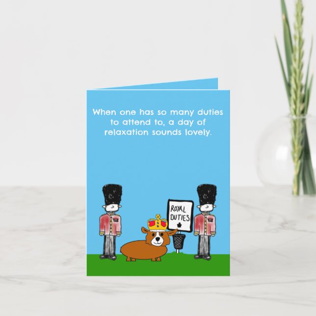 Funny Joyeux Anniversaire Royal Corgi Carte Chien (Devant)