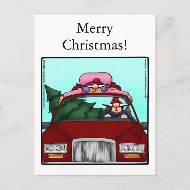 Funny Joyeux Humour de Noël Carte postale (Devant)