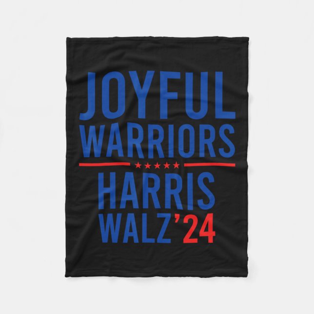 Funny Joyful Warriors Kamala Harris Waltz 2024  Fleece Blanket (Front)