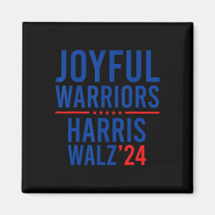 Funny Joyful Warriors Kamala Harris Waltz 2024 Magnet