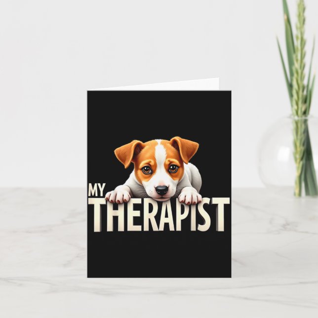Funny Jrt Puppy My Therast Jack Russell Terrier Do Card (Front)