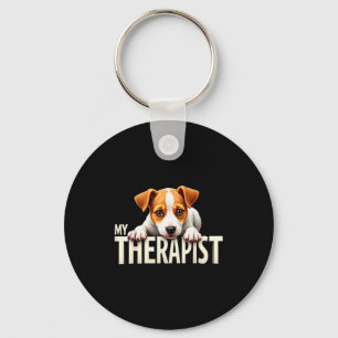 Funny Jrt Puppy My Therast Jack Russell Terrier Do Keychain