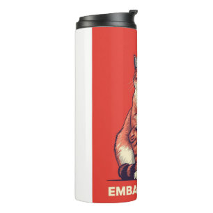 Funny Judging Cat Embarrassing Retro Poster Art Thermal Tumbler