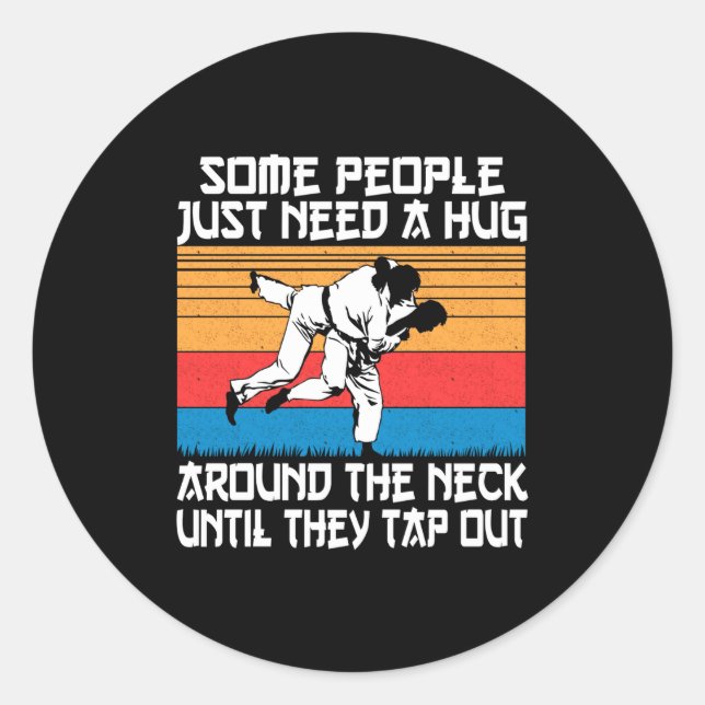 Funny Judo Jiu Jitsu Martial Arts Humor  Classic Round Sticker (Front)