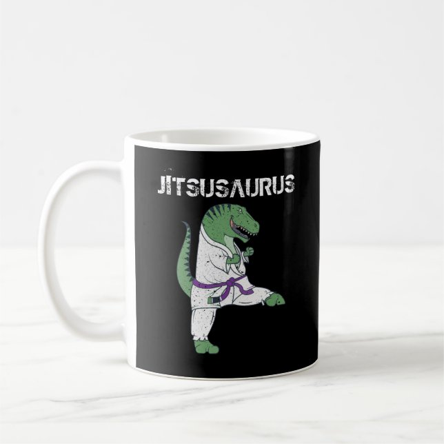 Funny Jujitsu, T-Rex Jiu Jitsu Black Belt gifts Coffee Mug (Left)