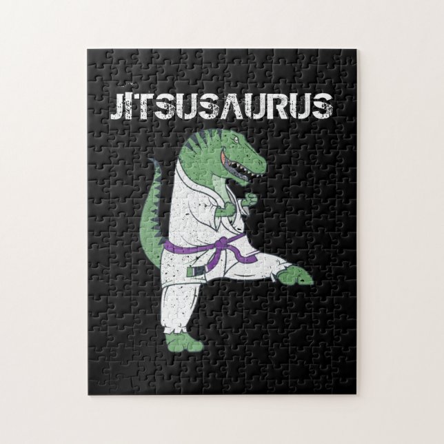 Funny Jujitsu, T-Rex Jiu Jitsu Black Belt gifts Jigsaw Puzzle (Vertical)