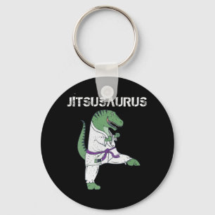 Funny Jujitsu, T-Rex Jiu Jitsu Black Belt gifts Keychain