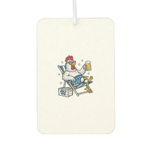 Funny July 4th Chicken Beer Patriotic Shirt Design Air Freshener