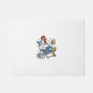 Funny July 4th Chicken Beer Patriotic Shirt Design Doormat
