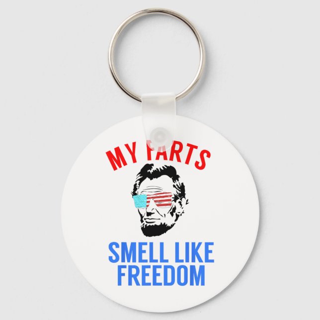 Funny July 4th Party - Funny Abe Lincoln Tee  Keychain (Front)