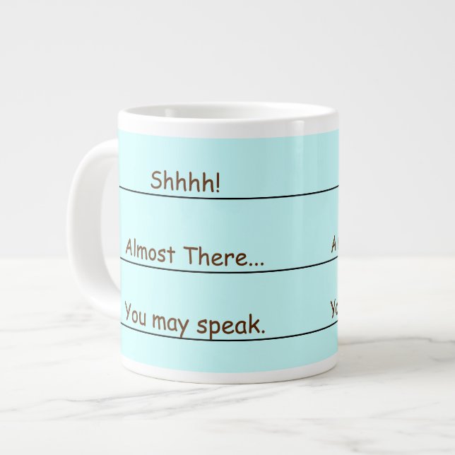 Funny Jumbo Coffee Wake Up Mug (Front Left)