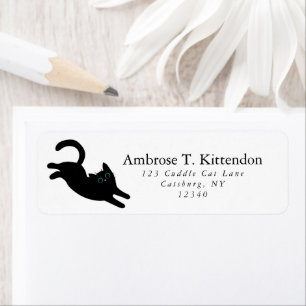 Funny Jumping Acrobat Black Cat Art Silhouette