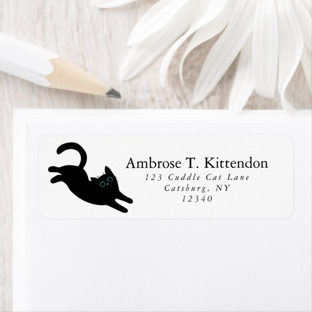 Funny Jumping Acrobat Black Cat Art Silhouette (En situation)