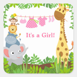 Funny Jungle Animals Announcements Sticker
