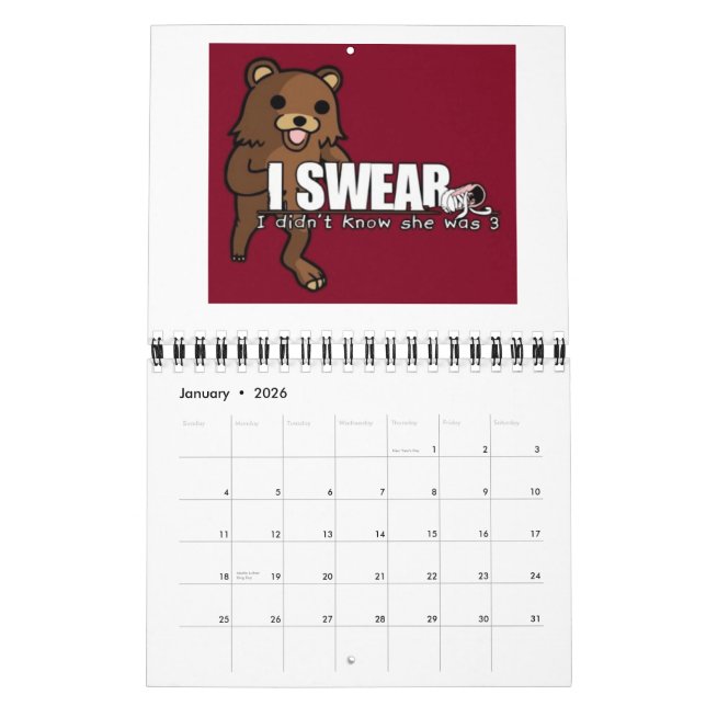 Funny Junk Calander Calendar (Jan 2026)