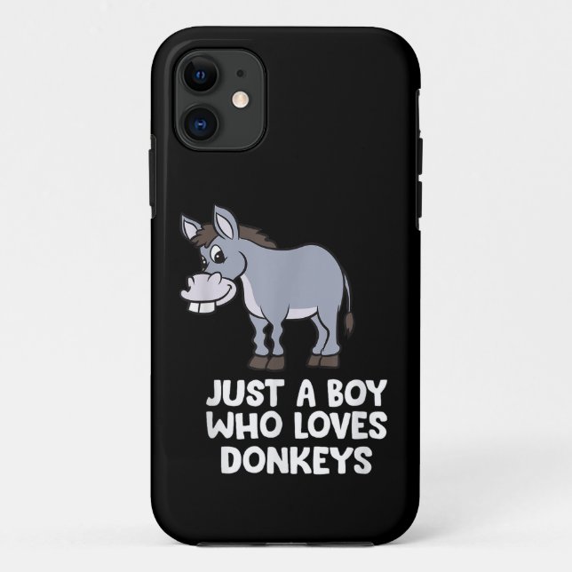 funny Just a Boy Who Loves Donkeys Case-Mate iPhone Case (Back)