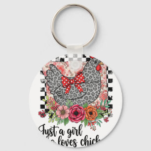 Funny Just A Girl Who Loves Chickens Thanksgiving  Keychain
