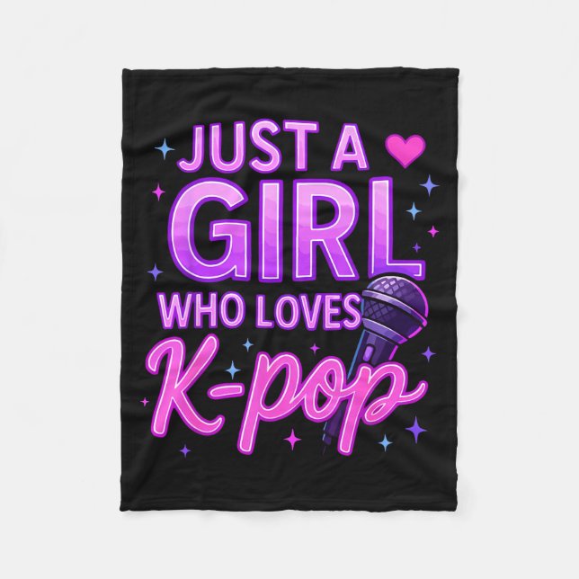 Funny Just A Girl Who Loves K-p  Fleece Blanket (Front)