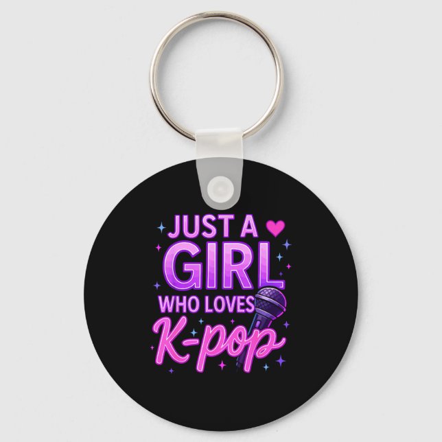 Funny Just A Girl Who Loves K-p  Keychain (Front)