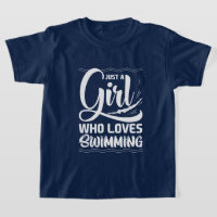 funny just girl loves swimming word art